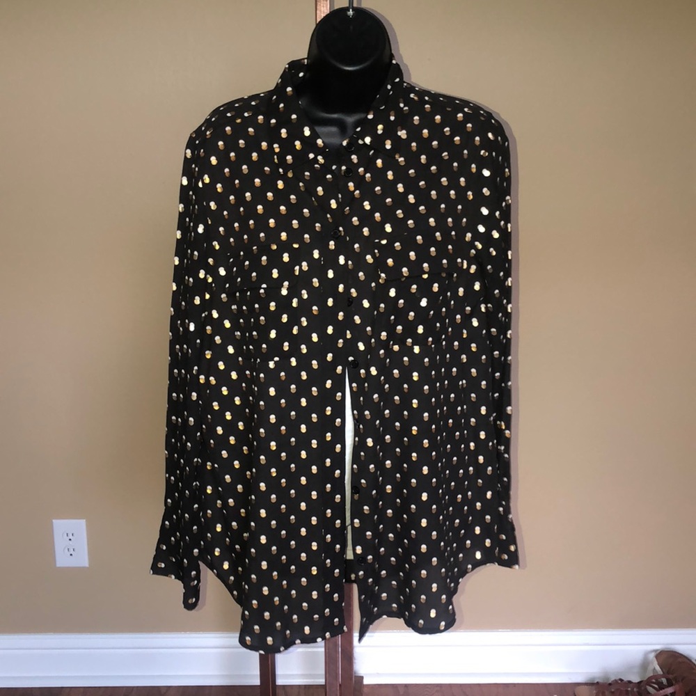 Black dotted blouse